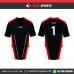 RED BLACK HONEY COMB   SOCCER JERSEYS